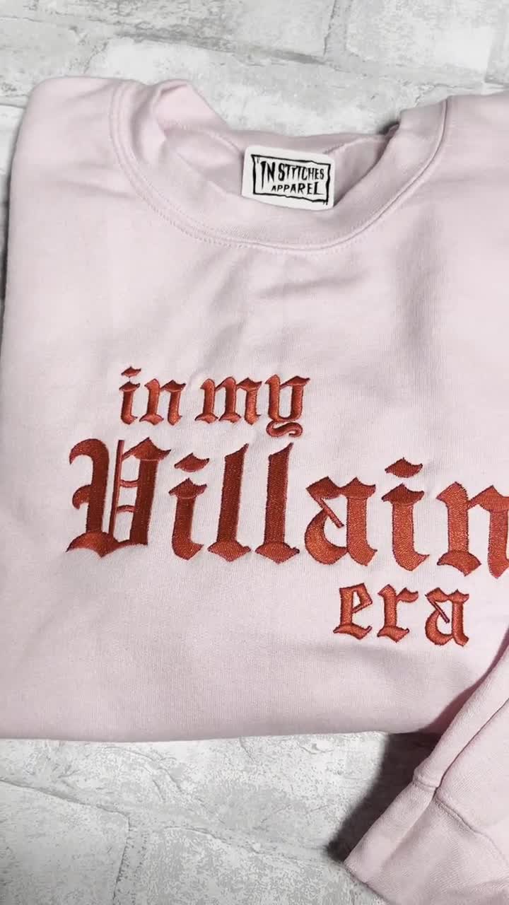 In My Villain Era Embroidered HOODIE, Villain Sweater, Dark Humor, Spooky, Embroidery Sweat Shirt video poster