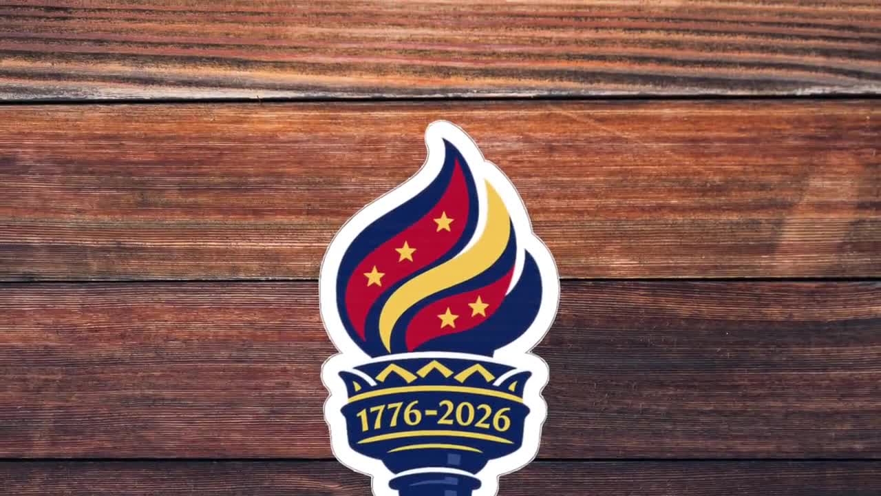 Liberty Torch 250th Anniversary Sticker, USA 1776 2026 Freedom