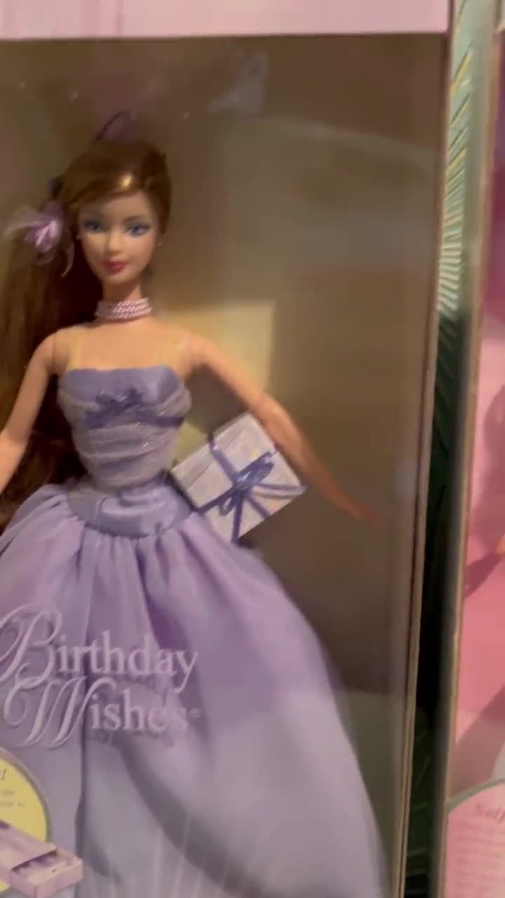birthday wishes black barbie blue dress 2000s Doll From 2000 May this Barbie doll be a good luck charm to help birthday wishes come true Vintage 2003 Birthday Wishes Barbie