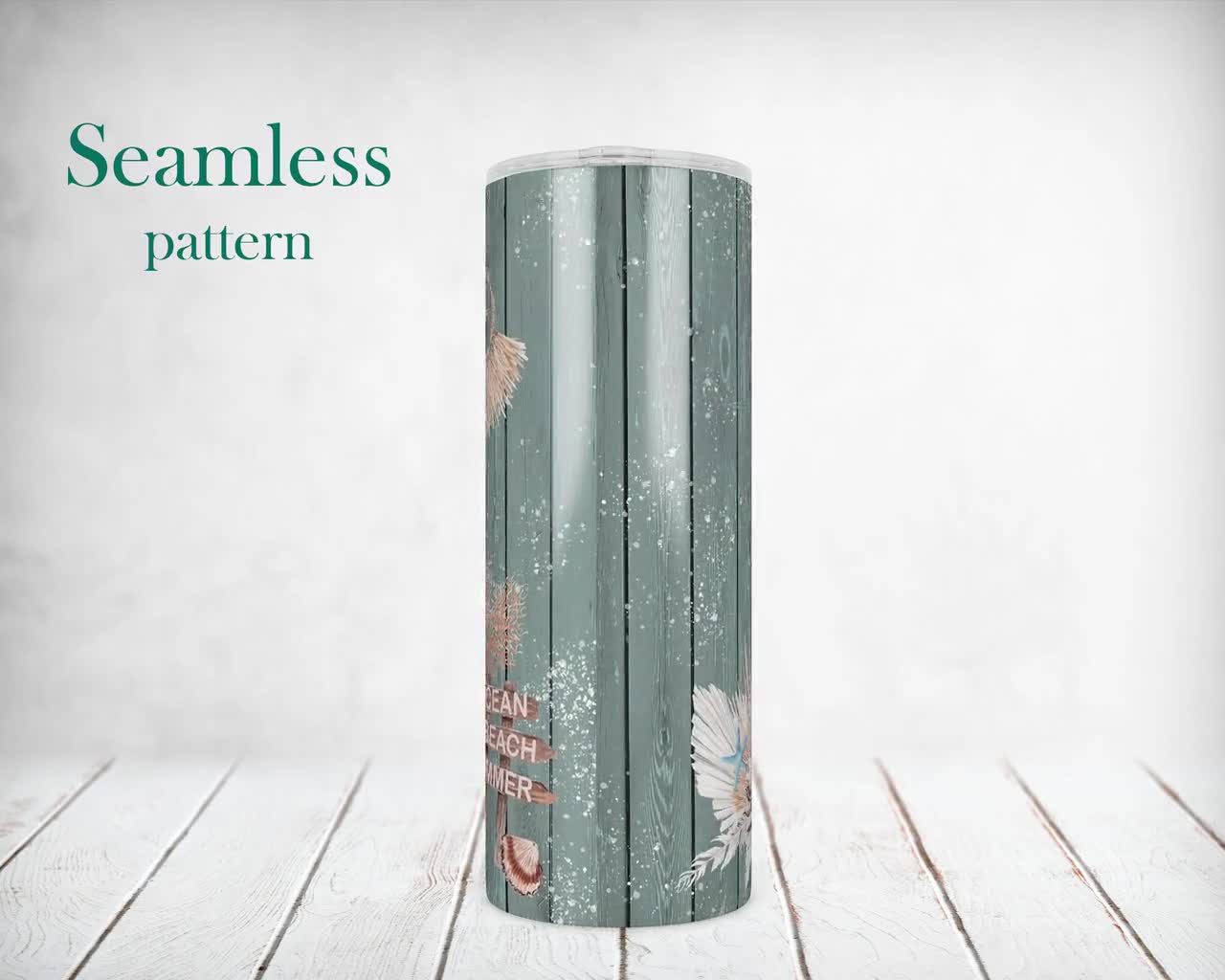 Seamless Summer Baroque Skinny Tumblers Sublimation Wraps