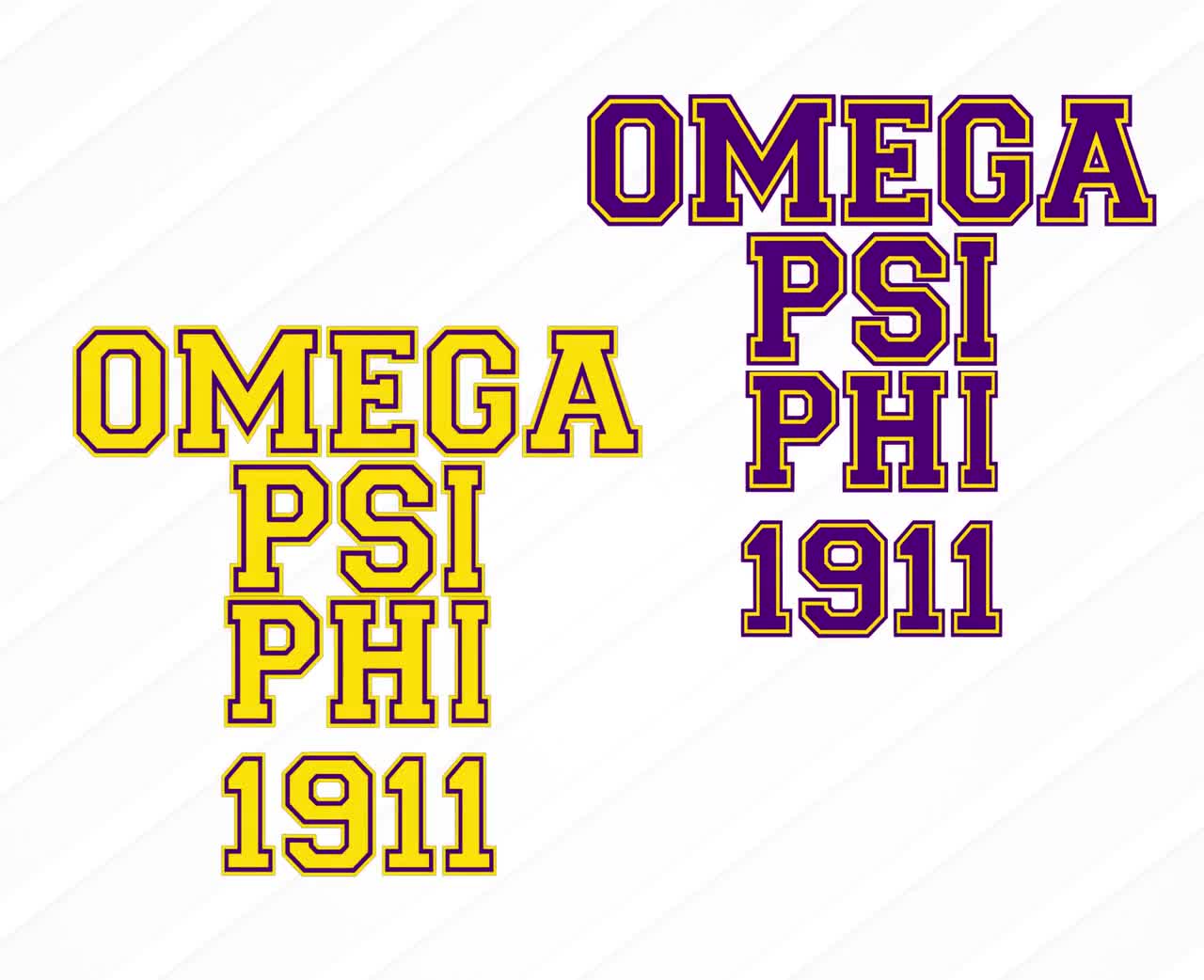 Omega Psi Phi 1911 Spelled Out Words SVG and PNG Two Versions