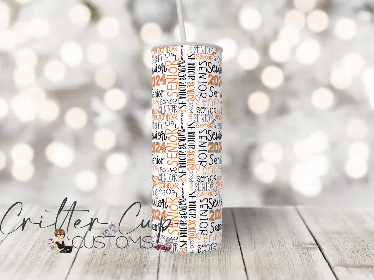 Orange Class of 2024 Senior Tumbler Design, Graduation Tumbler Design, 20oz  Skinny Tumbler Wrap, Sublimation Tumbler Wrap