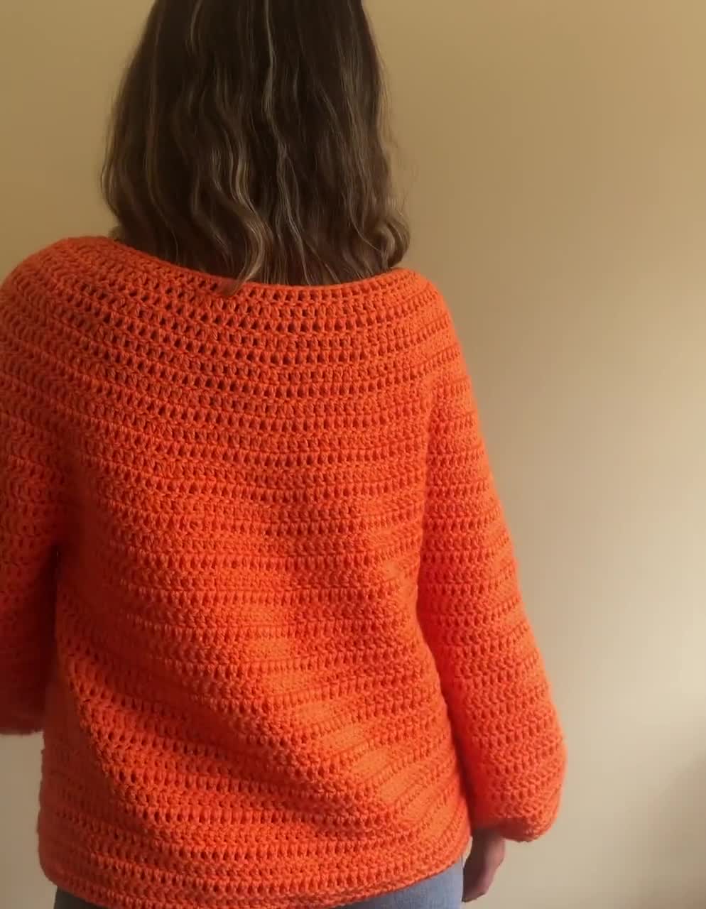 Orange Cardigan, Orange Sweater, Oversize Cardigan, Fall Cardigan, Chunky  Jacket, Open Front Cardigan, Pumpkin Orange Sweater, Hand Knit 