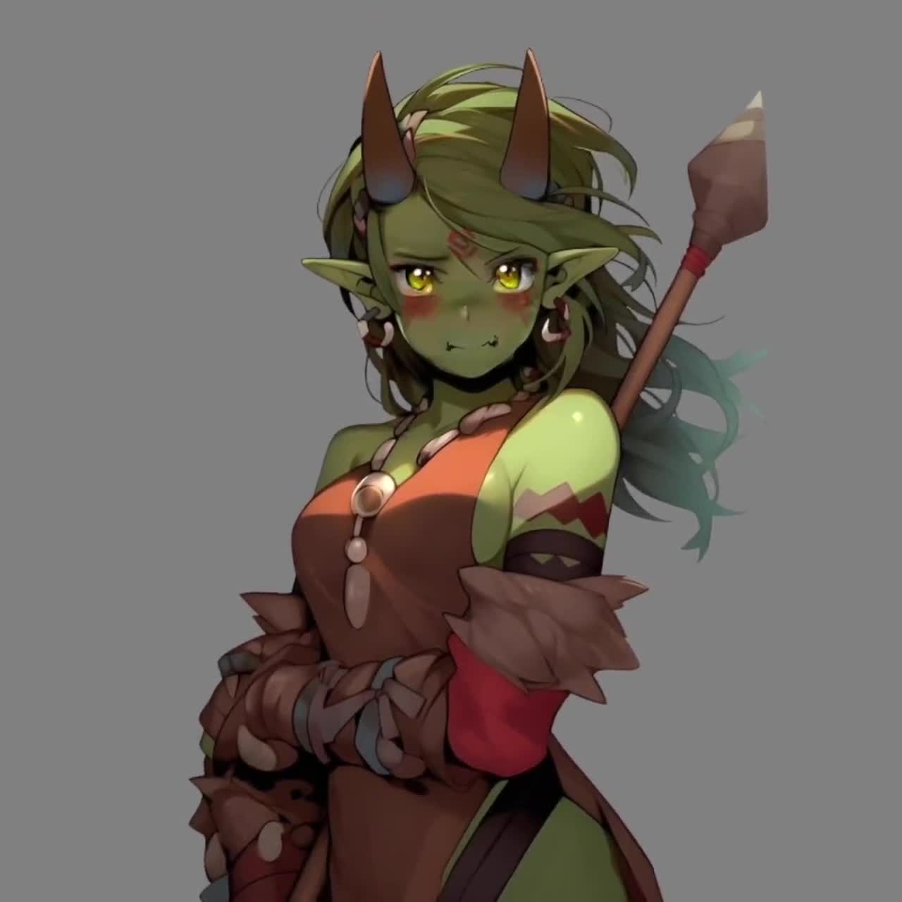 PNGTUBER - Cute Tribal Orc Girl / Various Expression / Premade / Creature  Vtuber / Streamer / 2D Model Assets / TikTok / Twitch / Veadotube