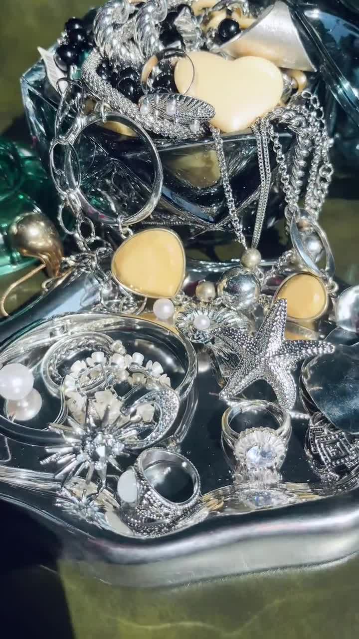 Mystery Silver Jewelry Jar| Surprise Necklace Earrings Rings Set