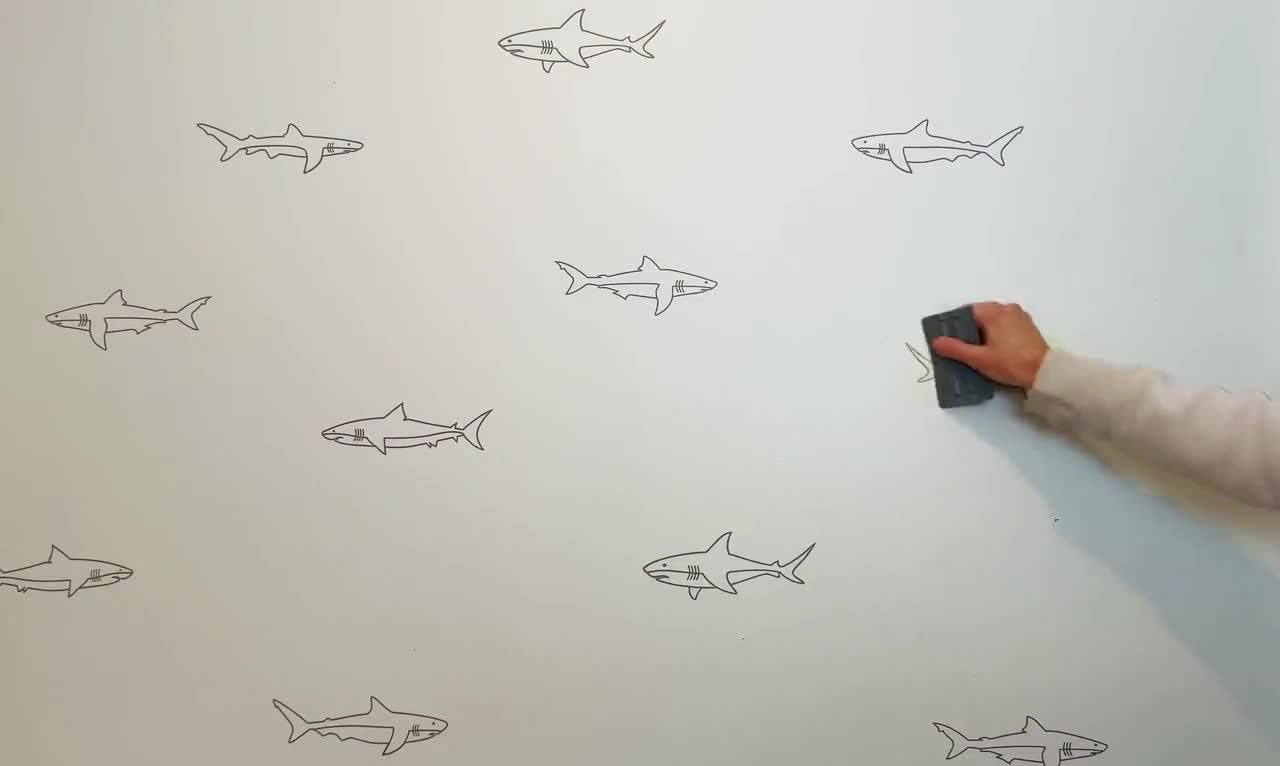 SHUCHING Removable Shark Wall Decals - Peel And Stick Ocean Theme Vinyl Stickers