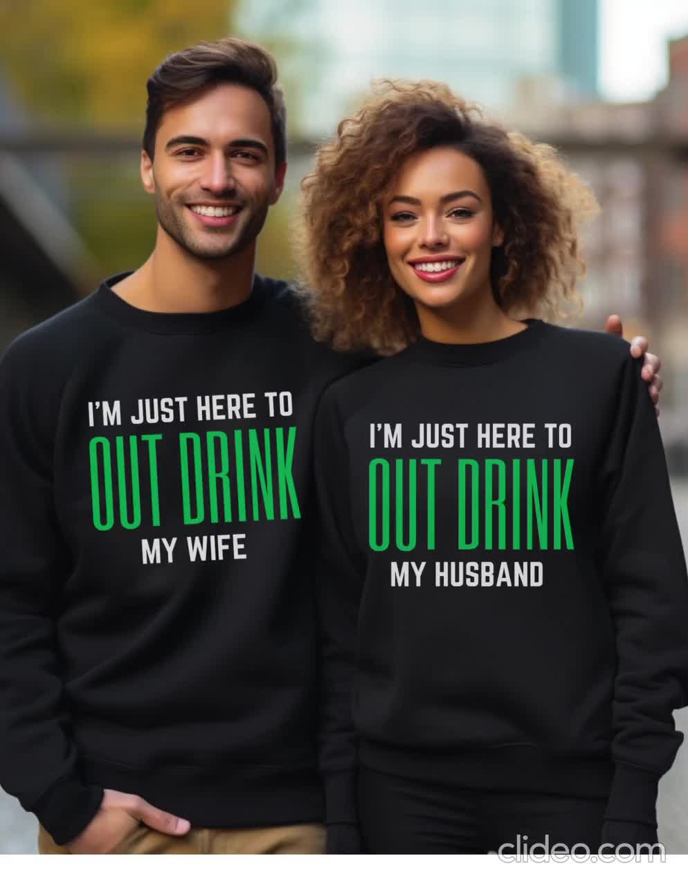 Funny Patrick's Day Couples Sweatshirt: Out Drink Design