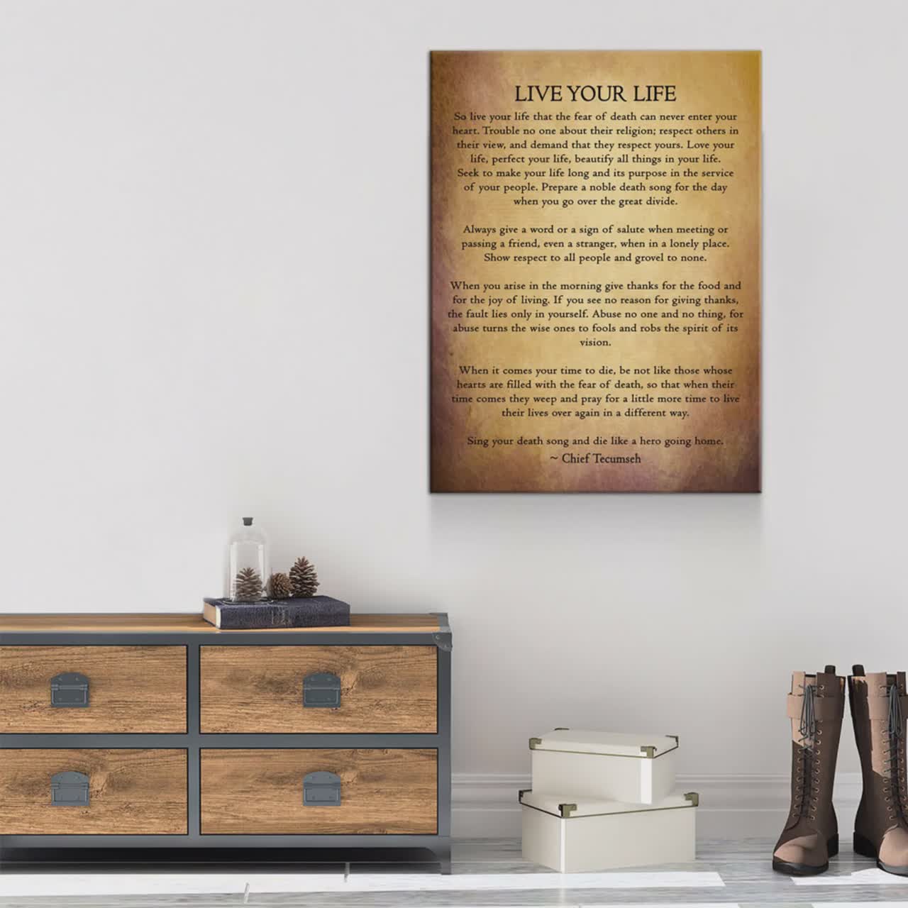 Live Your Life By Chief Tecumseh Poem wall art, American Shawnee Chief  Poems