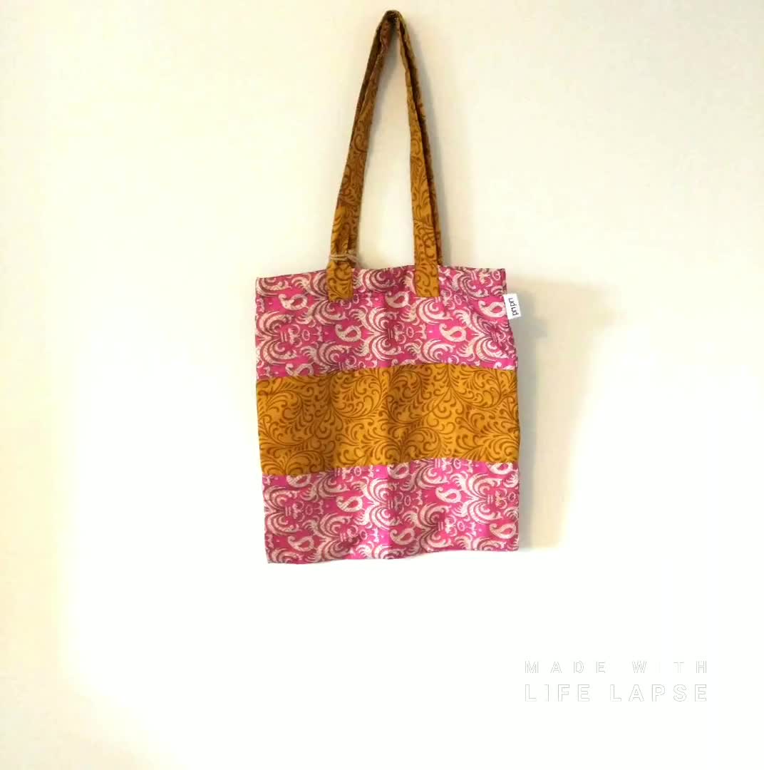 Recycled Sari Fold out Shopping Bag - Snooty Catz
