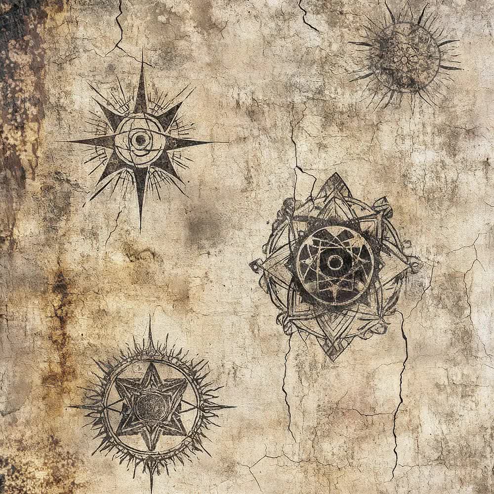 12x Alchemy Junk Journal Paper, Mystical Digital Paper Pack