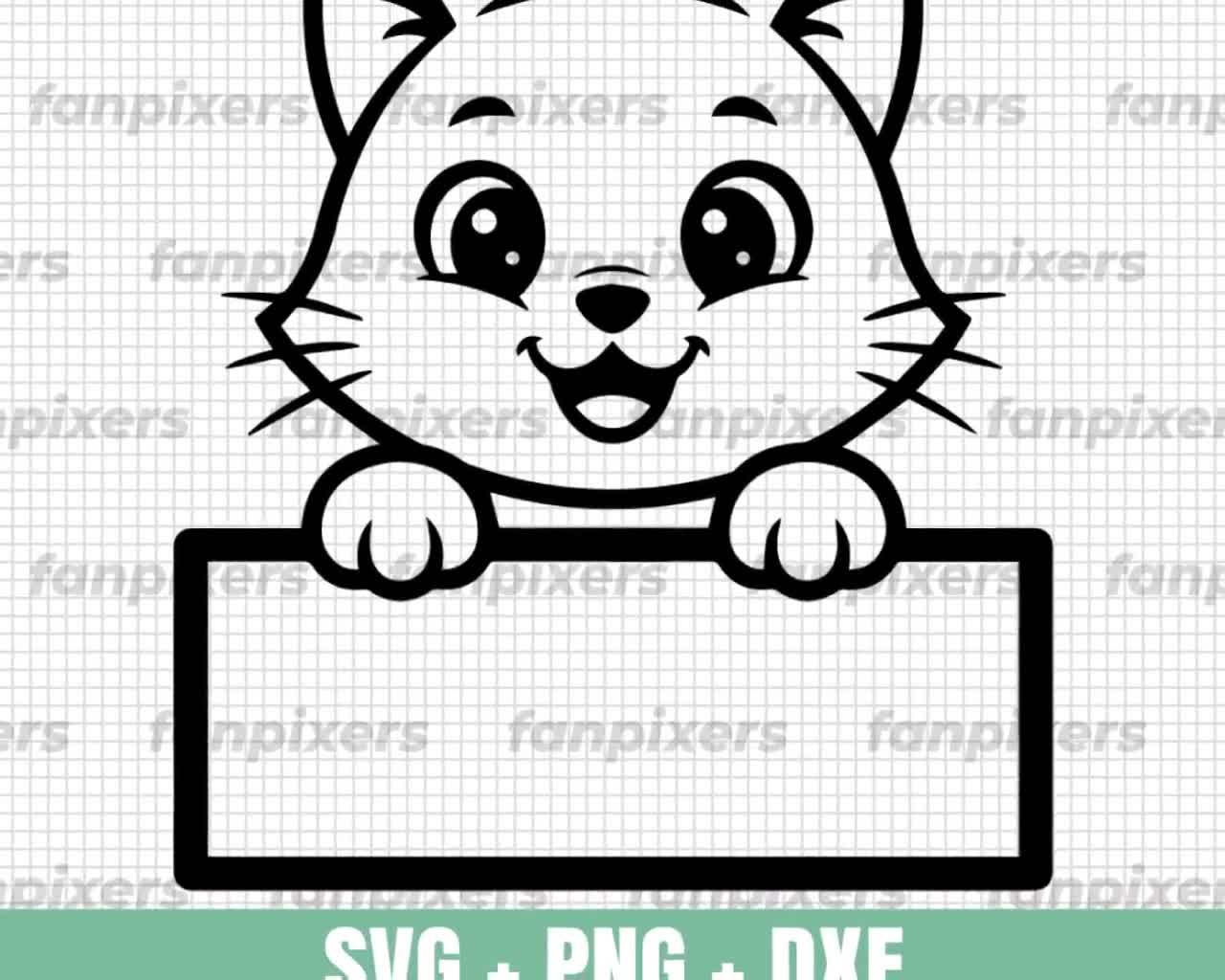 Monograma dividido de gato asomado SVG, PNG, DXF: Archivos de corte para Cricut y Silhouette (descarga digital) video poster