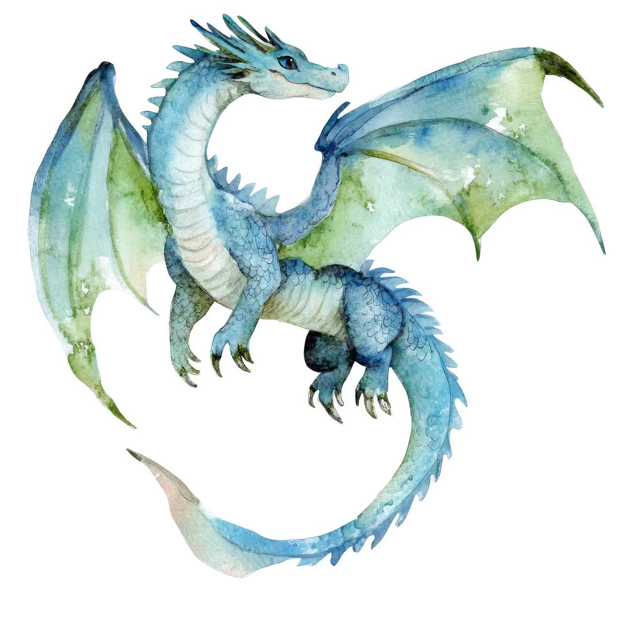 水彩ドラゴンのクリップアート、ファンタジードラゴンのクリップアート