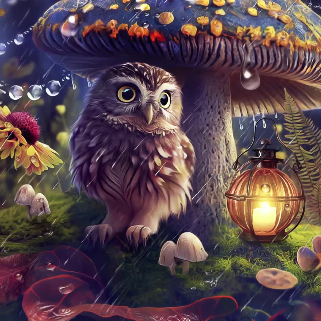 Aby Owl Art Print – Whimsical Woodland Nursery Wall Décor - Etsy, image size:1080x1080