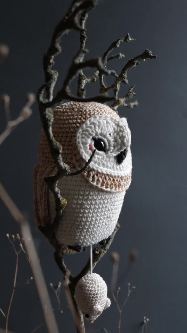 Crochet Pattern Barn Owl Olivia Music Box Toy, Lalylala Amigurumi