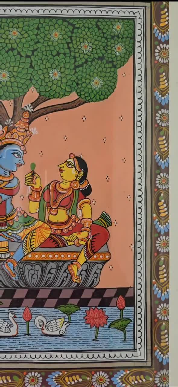 Lord Krishna and Radha - Pattachitra Painting. video poster