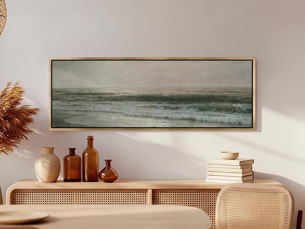 Panoramic Ocean Wave Canvas Print | Coastal Seascape Wall Art video poster