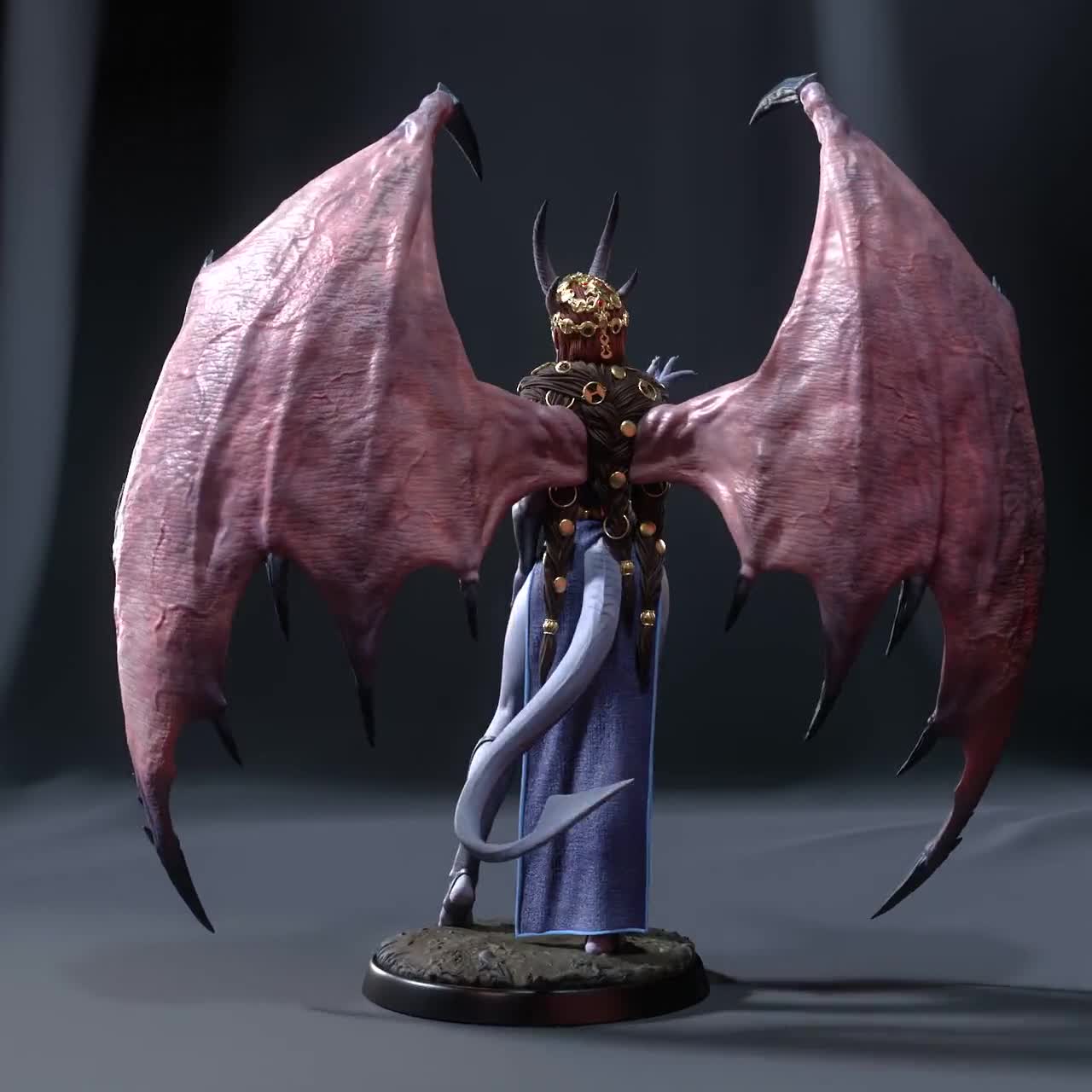 Mizora Figure: Unpainted Painted Resin Statue, BG3 Fanart (garage