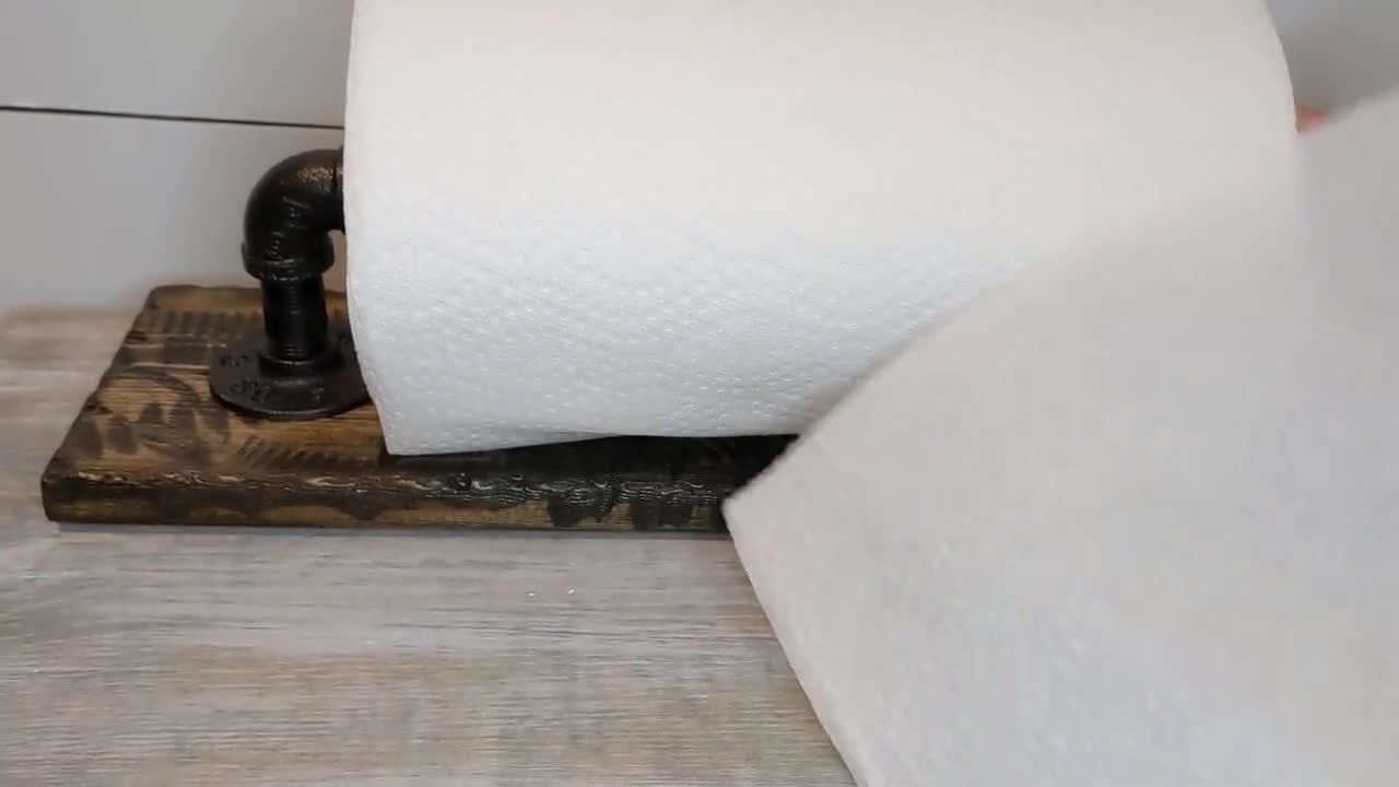 Soporte de papel higiénico de tubo industrial, soporte de pared rústico  para papel higiénico, soporte de rollo de papel higiénico vintage,  resistente