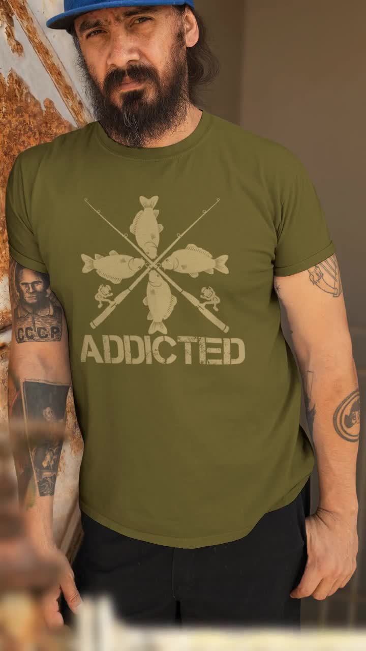 Addicted to Fishing T-shirt Carp Fishing Gifts Tshirt for Carp Fisher -   UK