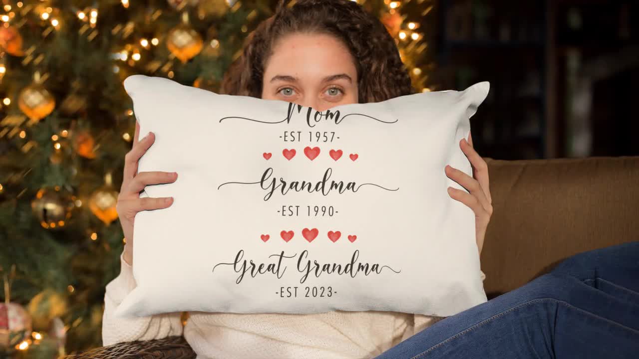 Mom, Grandma, Great Grandma Established Pillow Cover | Pregnancy  Announcement | Great Grandmother Gift | Pregnancy Reveal | New Grandma Gift