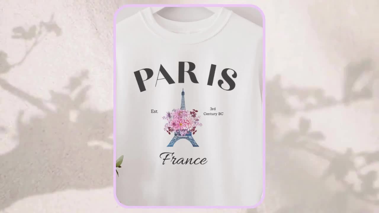 【MODERNIF】Saint Paris Overfit Sweatshirt Minimalist Paris France Oversized Sweatshirt, Vacation in