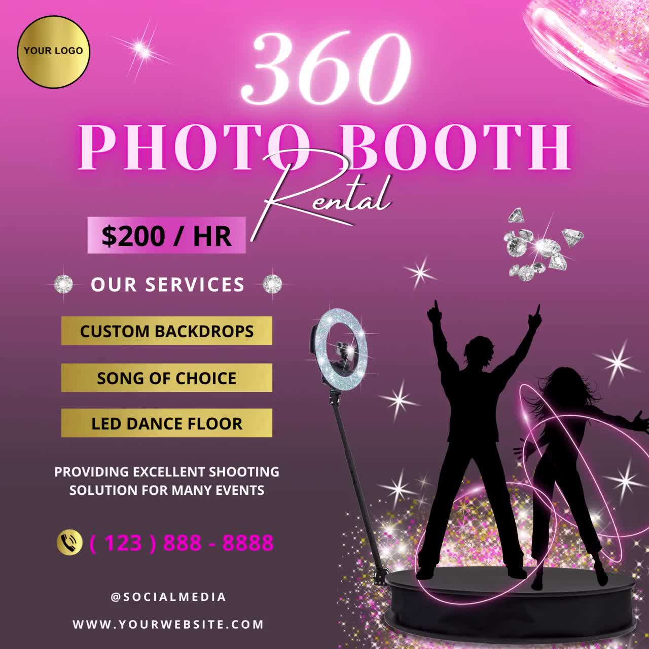 360 Photo Booth Flyer 360 Photo Booth Advertisement 360 45% OFF
