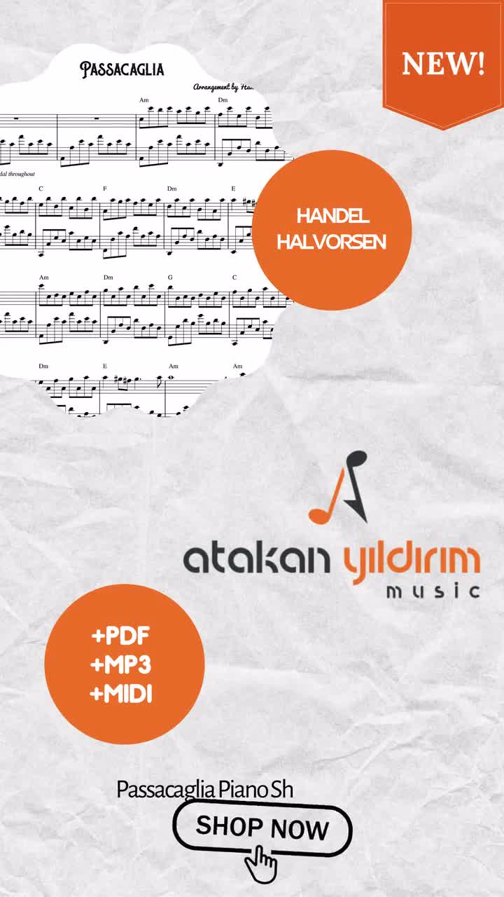 Passacaglia Di Handel/Halvorsen – Spartito Per Pianoforte, Nuovo