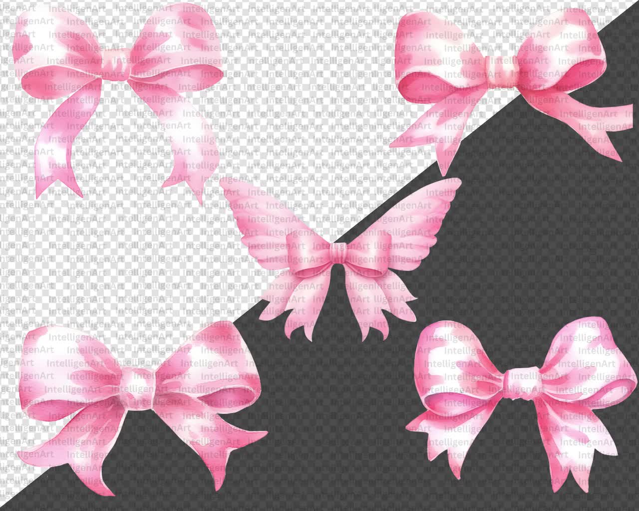 Set of pastel colors silk bows with ribbons Vector Image