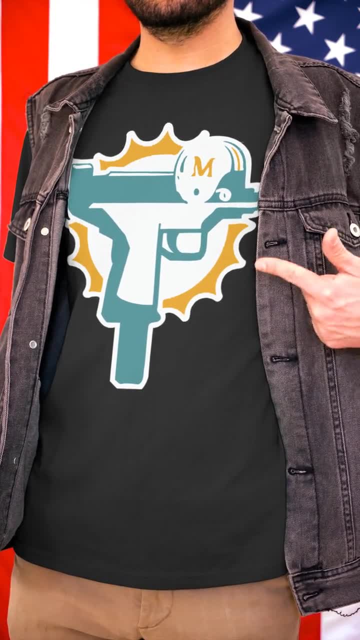 Miami Dolphins Uzi Gun Shirt Birthday Gift Happy Birthday 