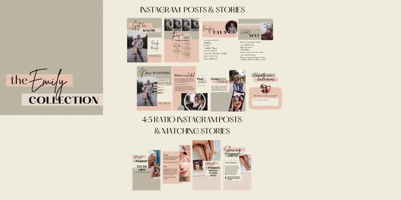 Senior Photography Welcome Guide Canva Template: Beauty Tips, Product and Info Guide, EMILY video poster