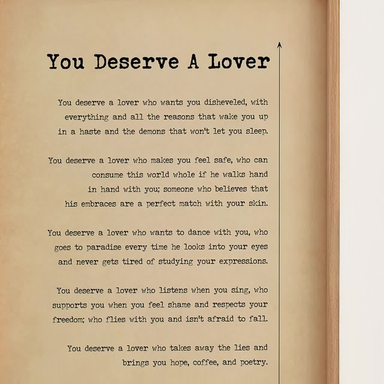You Deserve A Lover Poem by Frida Kahlo - Quote Poster, Self Love
