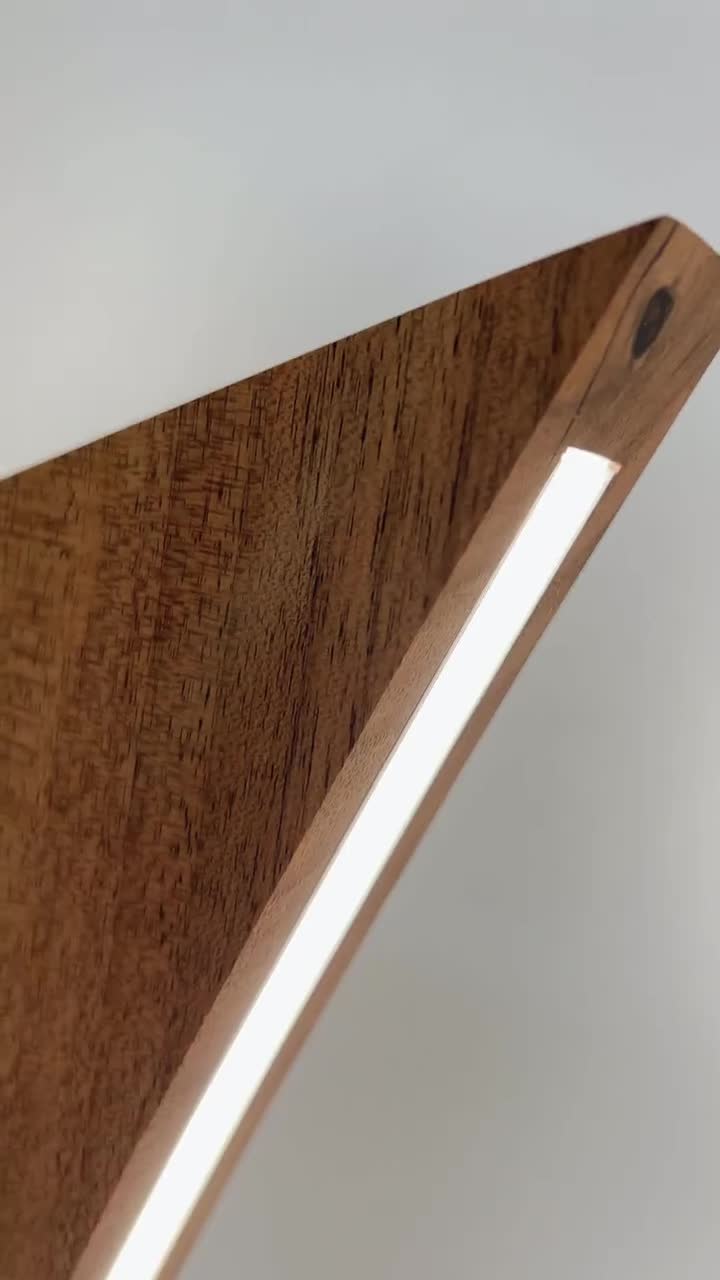 Modern Wooden LED Floor Lamp,Modern Minimalist Standing Lamp,Scandinavian Living Room Floor Light,Handmade Solid Wood Lamp,Wooden Torchere video poster