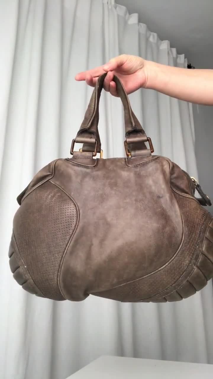 DIESEL Vintage Leather Armadillo Hobo Bag Moto Biker Padded