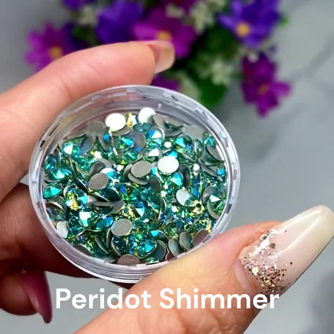 ネイル Peridot Shimmer (214 SHIM) Swarovski 2088 XIRIUS 16ss Crystal
