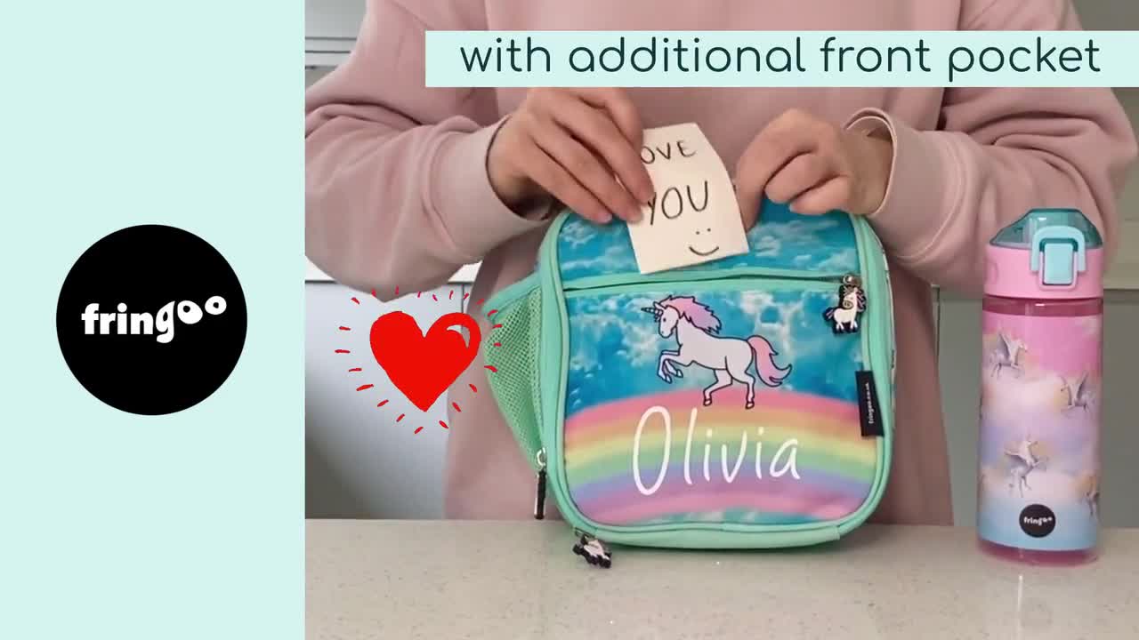 Fringoo Personalised Large Capacity Square Thermal Lunch Bag for