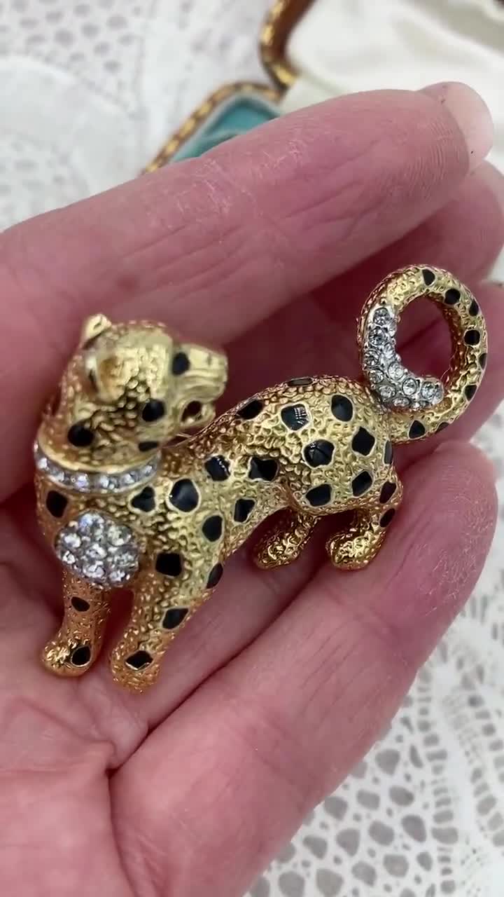 Attwood & Sawyer Panther Leopard Brooch, Wallis Simpson, 22ct Gold