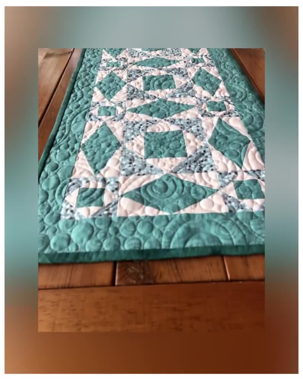 Mountain Lake Table Runner Quilt Kit using Storm at Sea Quilt