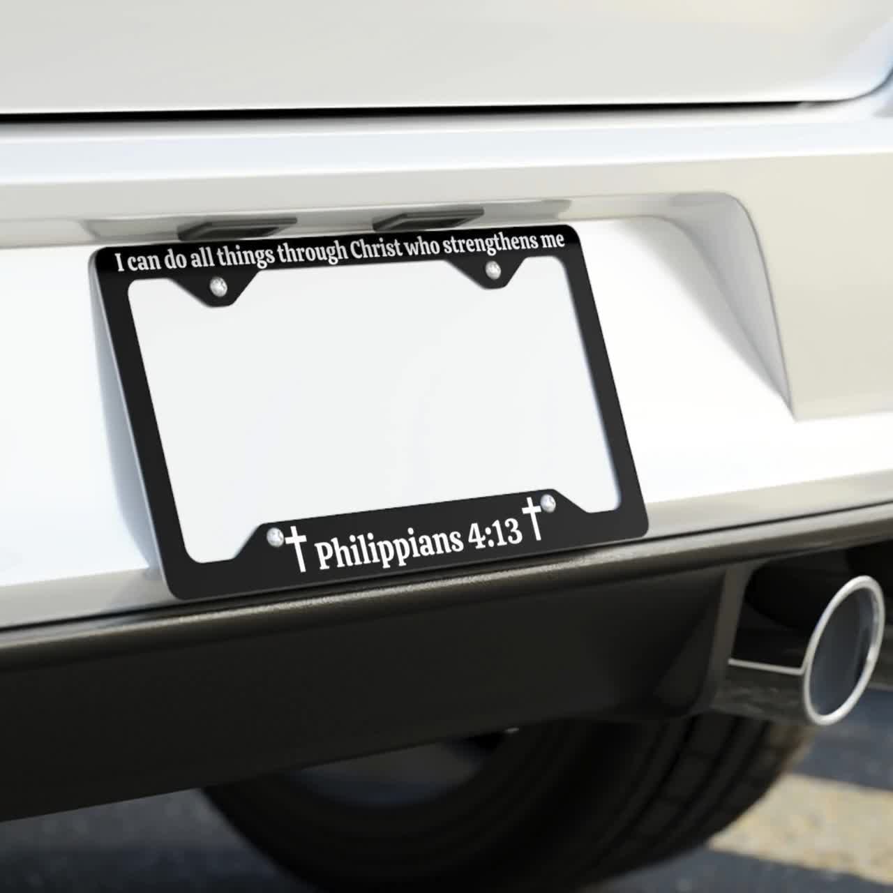 Philippians 4:13 License Plate Cover Frame Gift, Christian Bible