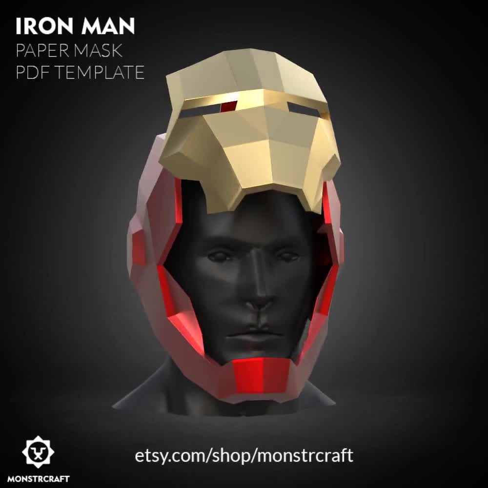 Máscara peligrosa de Iron Man 3D Fire · Creative Fabrica