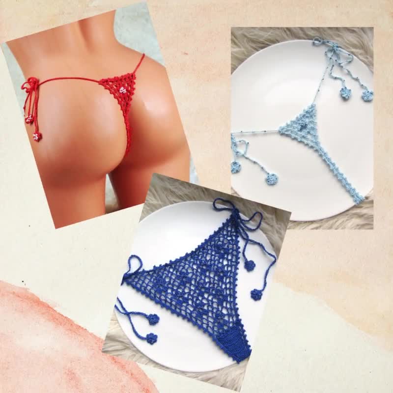 Butterfly open crochet lingerie set, ouvert panties and bra, brazilian  bikini, cheeky lingerie, gift for her, mature lingerie