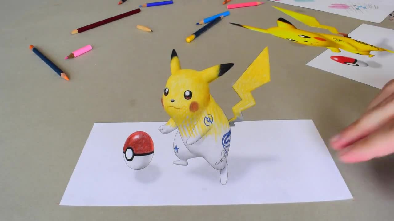 3D drawing  pikachu  YouTube