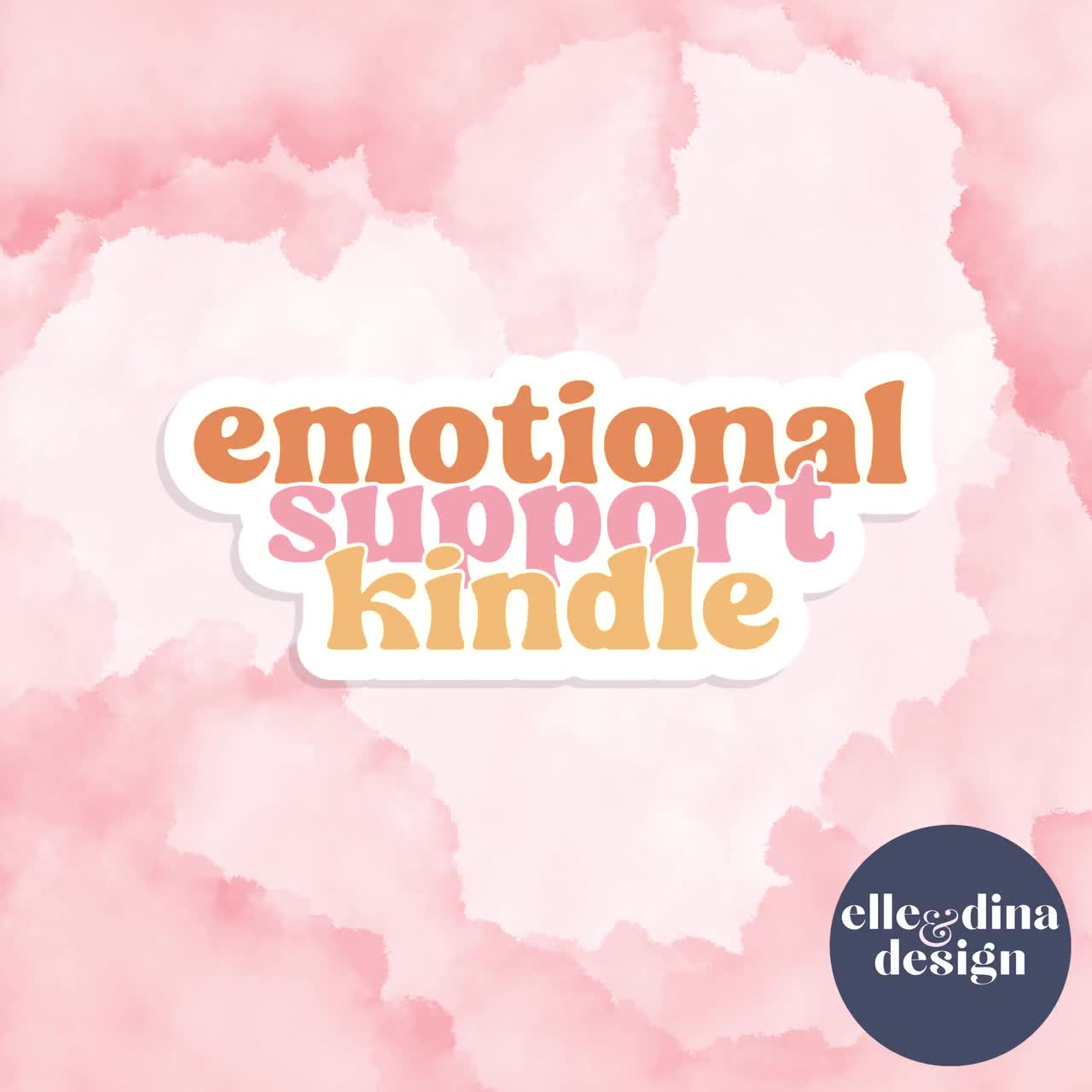 Emotional Support Kindle Sticker, Kindle Sticker, Bookish Gift