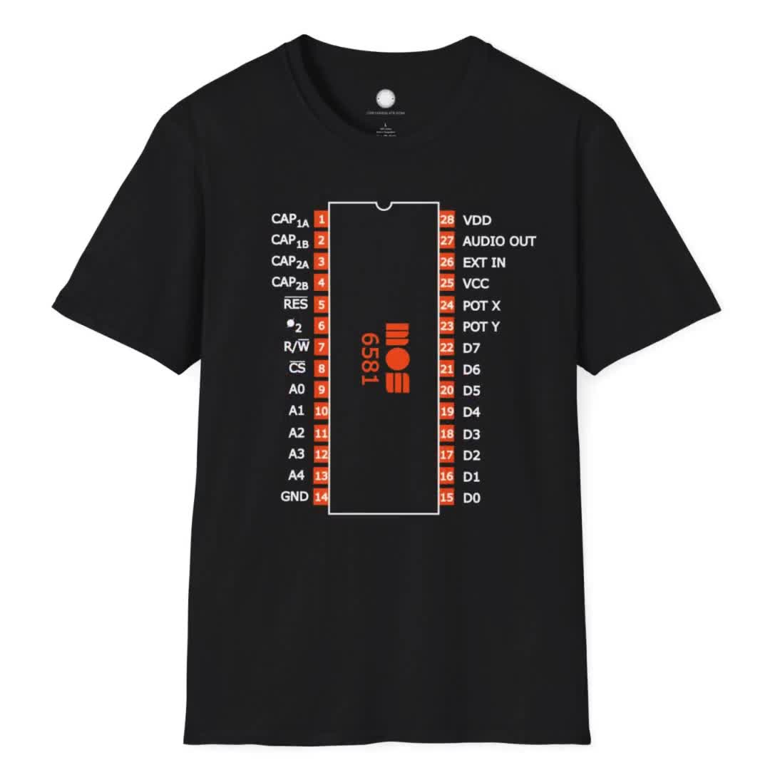 SID Chip Pinout T-shirt | MOS 6581 Circuit Diagram Hardware