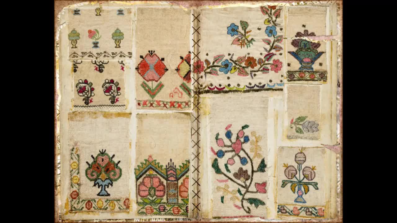 Échantillonneur De Broderie Crewel Fait Main – Baies, 14x11 Pouces – Vintage Coloré