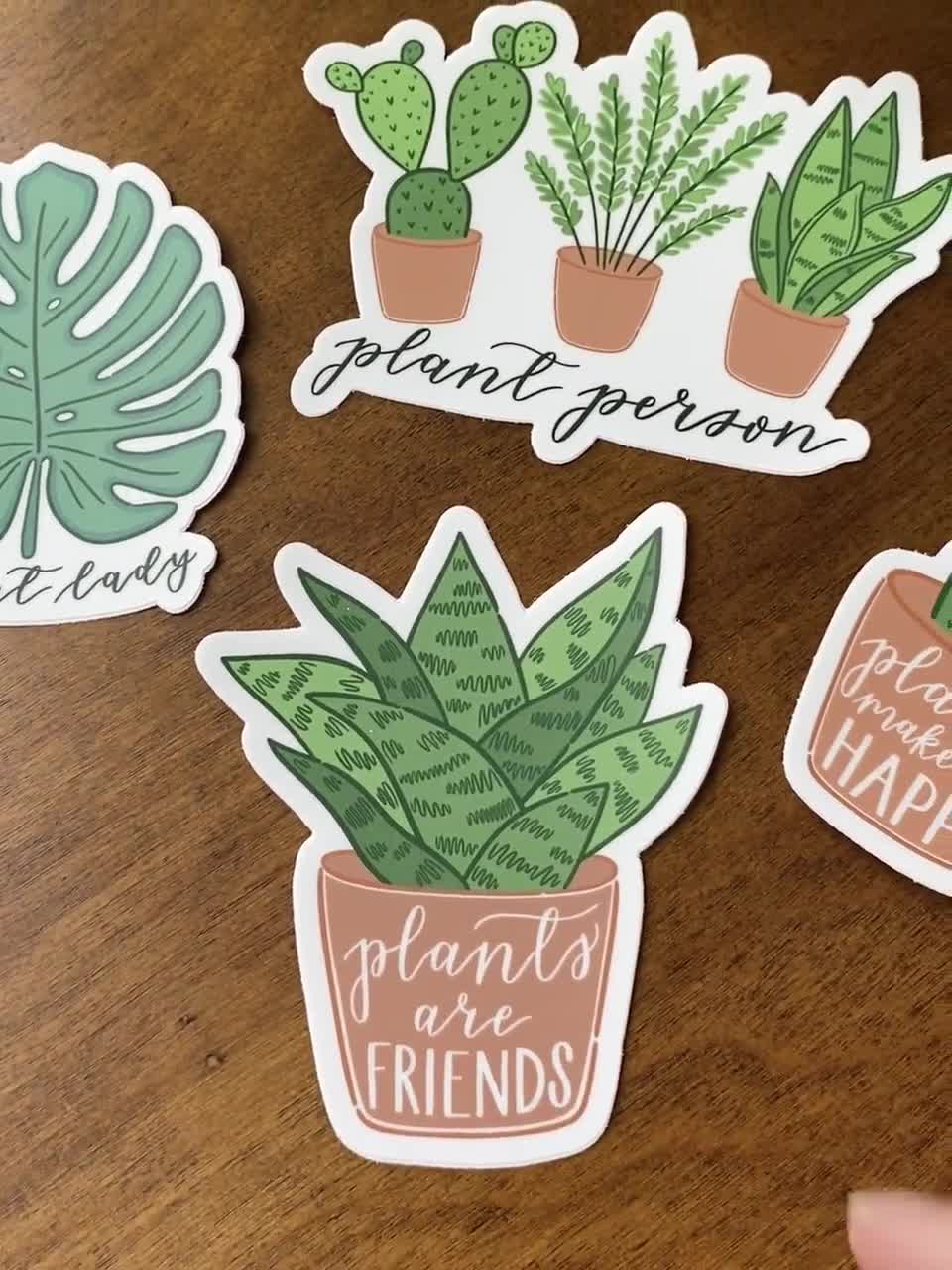 Plant Sticker Set, Crazy Plant Lady Gift, Cactus Sticker, Plant