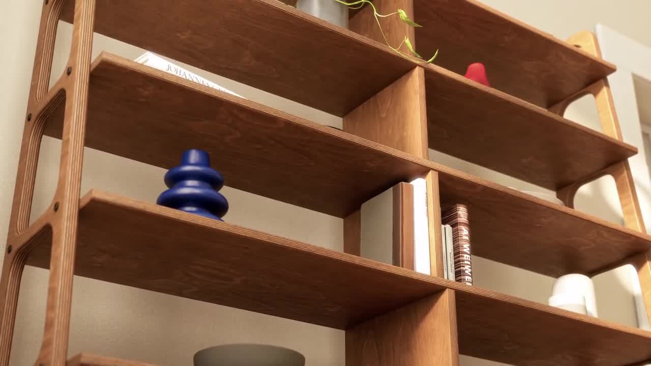 ミッドセンチュリーモダン木製コーナーデスク：L字型ウォールナット