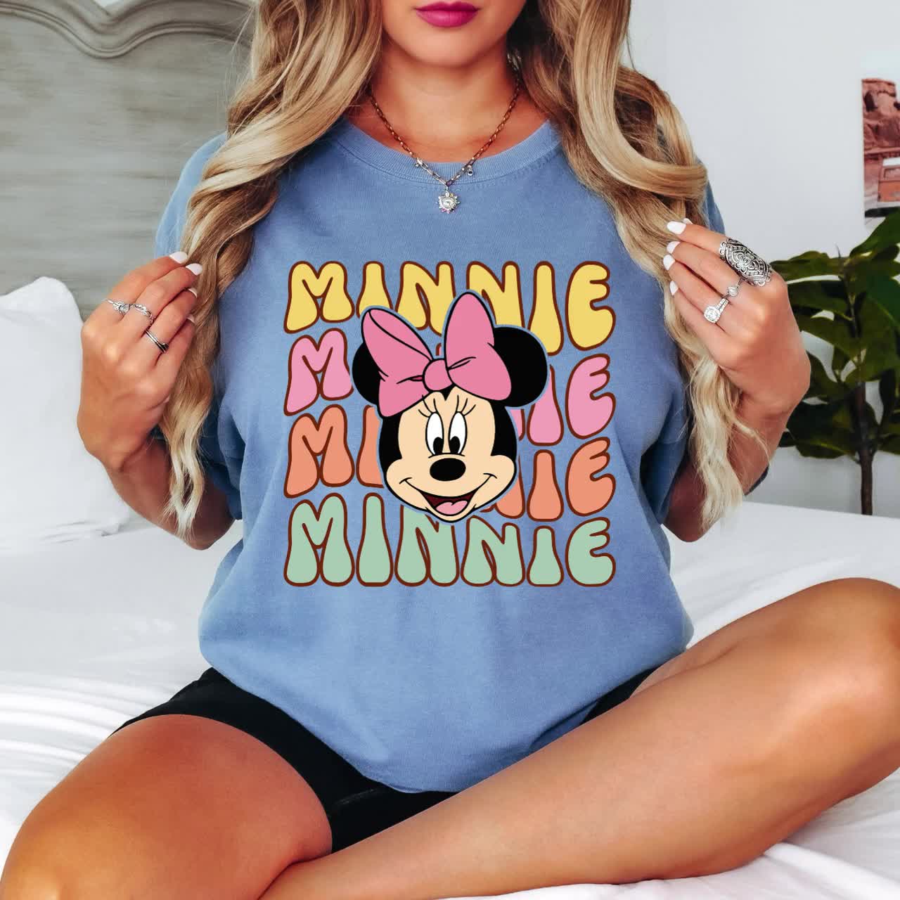 Comfort Colors Disney Classic Minnie Mouse Shirt Retro Minnie T-Shirt for Disneyland Trip, Disneyland Holiday Family Matching Shirt video poster