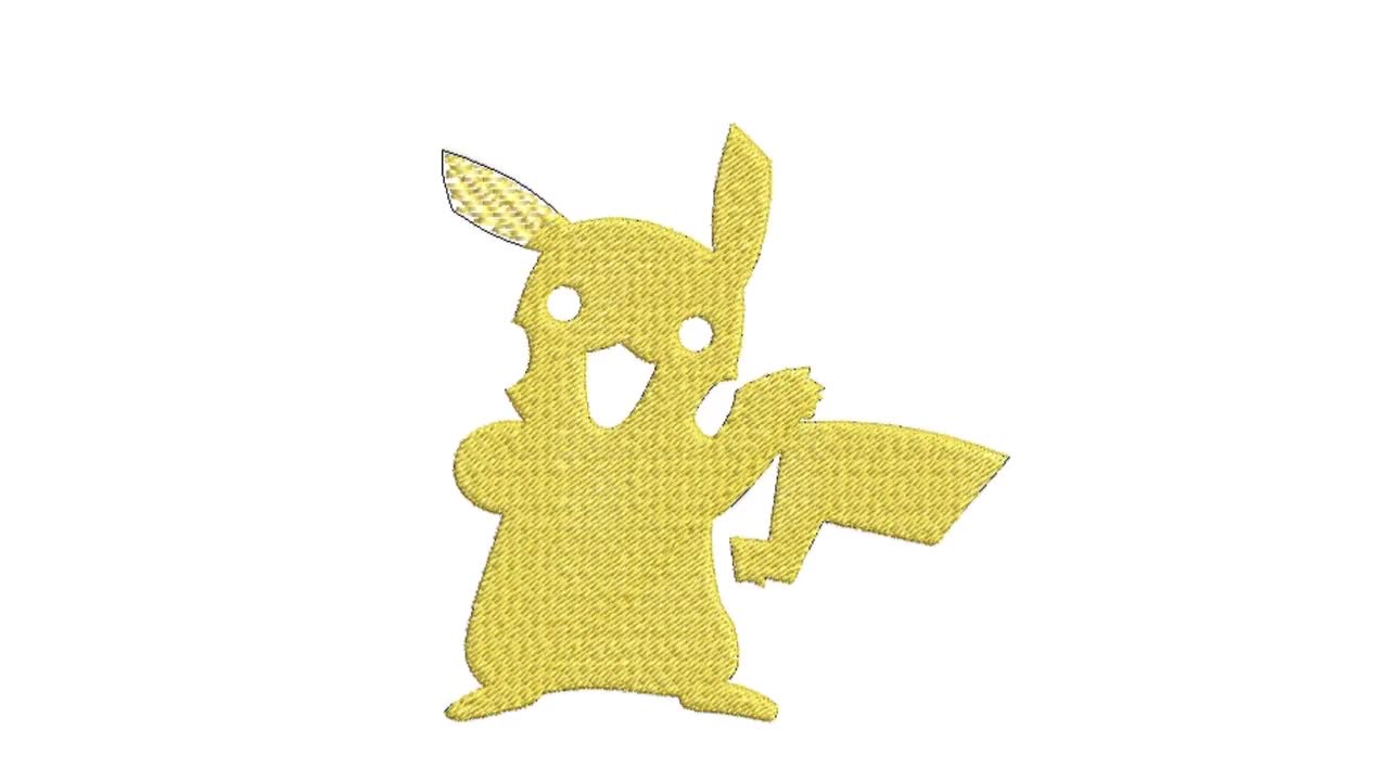 ピカチュウ刺繍デザイン、ポケモン刺繍機用ファイル（4サイズ） - Etsy