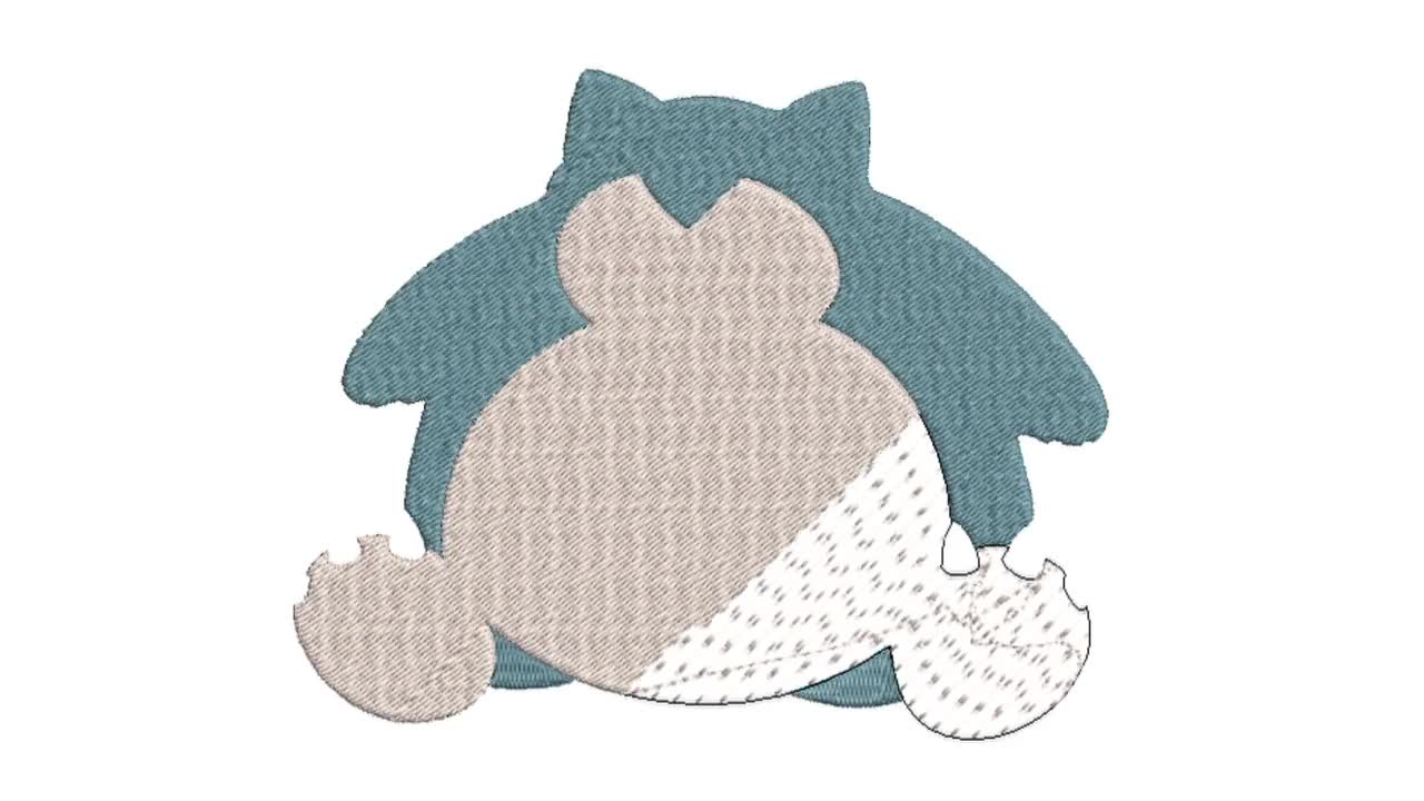 刺繍デザイン ポケモン カビゴン ポケモン刺繍機 ファイル / 4サイズ