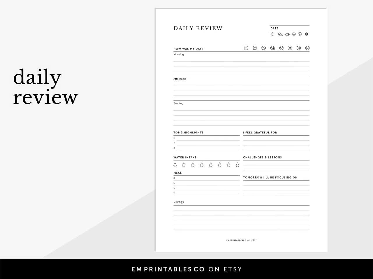 Daily Reflections, Weekly Reflection Journal, Monthly Review